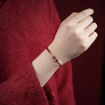 Red Woven Charm Bracelets